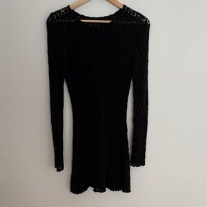 Reformation Black Long Sleeve Dress